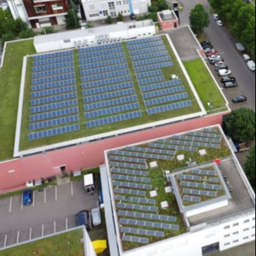 Warehouse and office pv garden roof